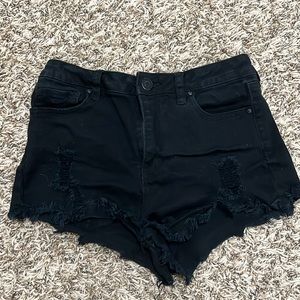 Black jean shorts